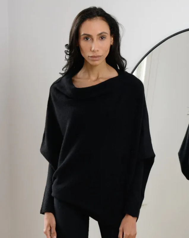 Women’s Off-Shoulder Knit with Swing Collar | Refined Look