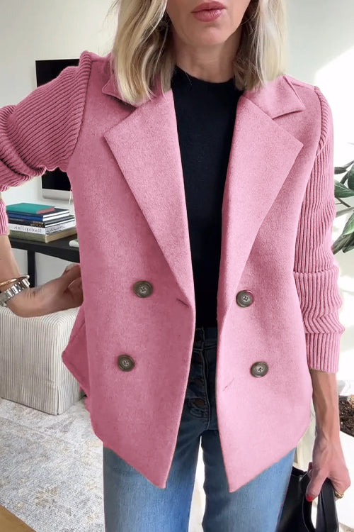 Women’s Structured Knit-Sleeve Jacket | Refined Fit