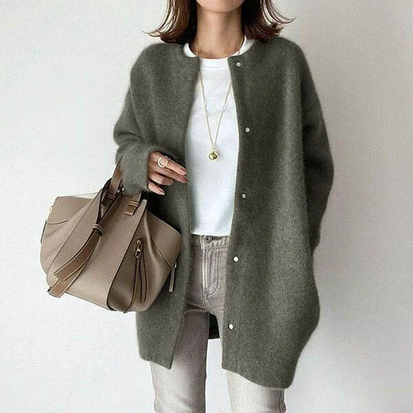 Cardigan Tricoté Douillet Pour Femmes | Fermeture Boutonnée