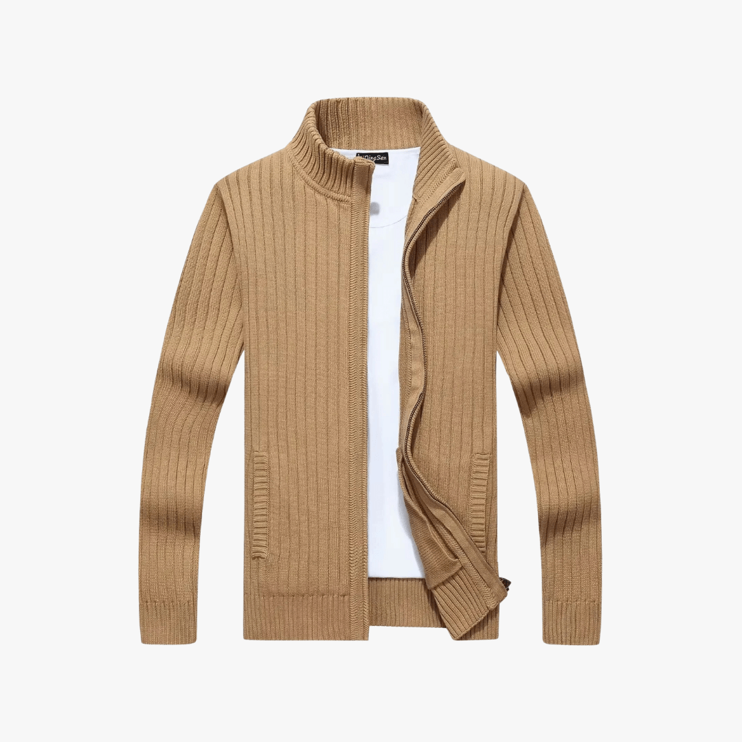 Gilet A Zip Côtelé Stylé Pour Hommes | Tendance