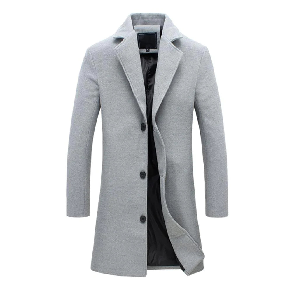 Stylish Long Winter Mens Trench Coat | Warm