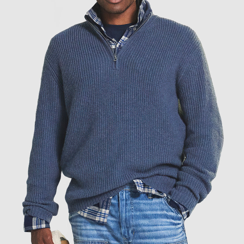 Men’s Half Zip Jumper | Ribbed Sweater for Stylish Layering