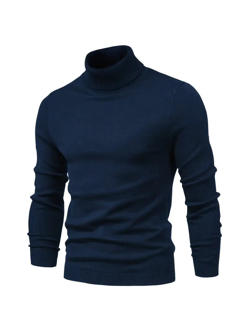 Pull Col Roulé Ajusté Pour Hommes | Vêtement Smart Casual A Manches Longues