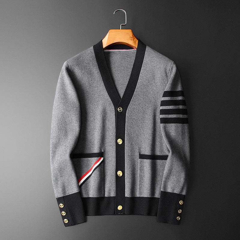 Cardigan Rayé Stylé Pour Hommes | Décontracté