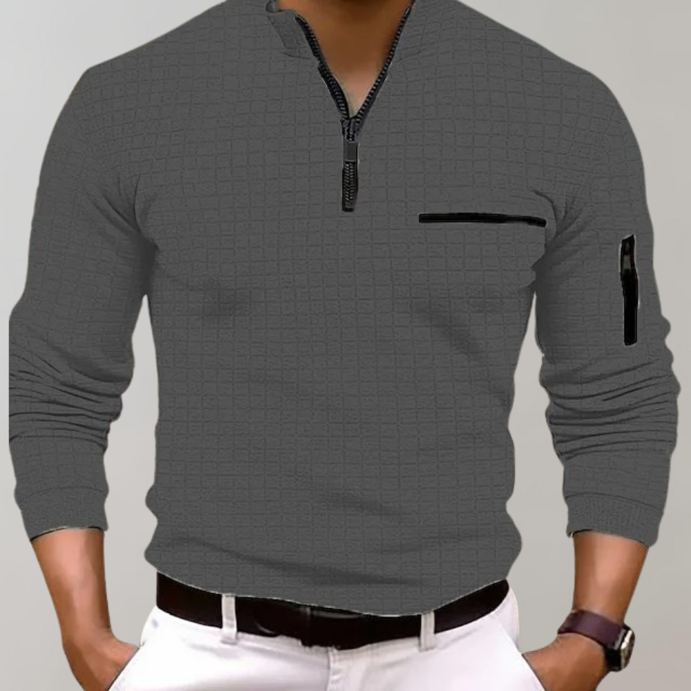Pull Zippé Confortable Pour Hommes | Chaud