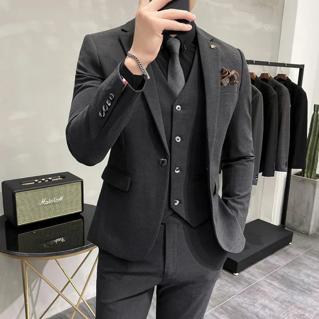 Men’s Slim Three-Piece Suit Set | Formal Style