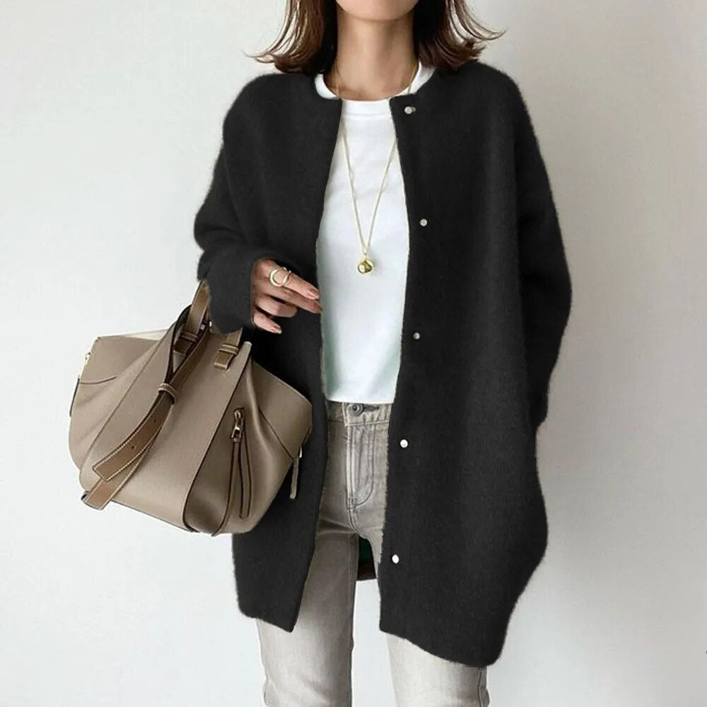 Cardigan Tricoté Douillet Pour Femmes | Fermeture Boutonnée