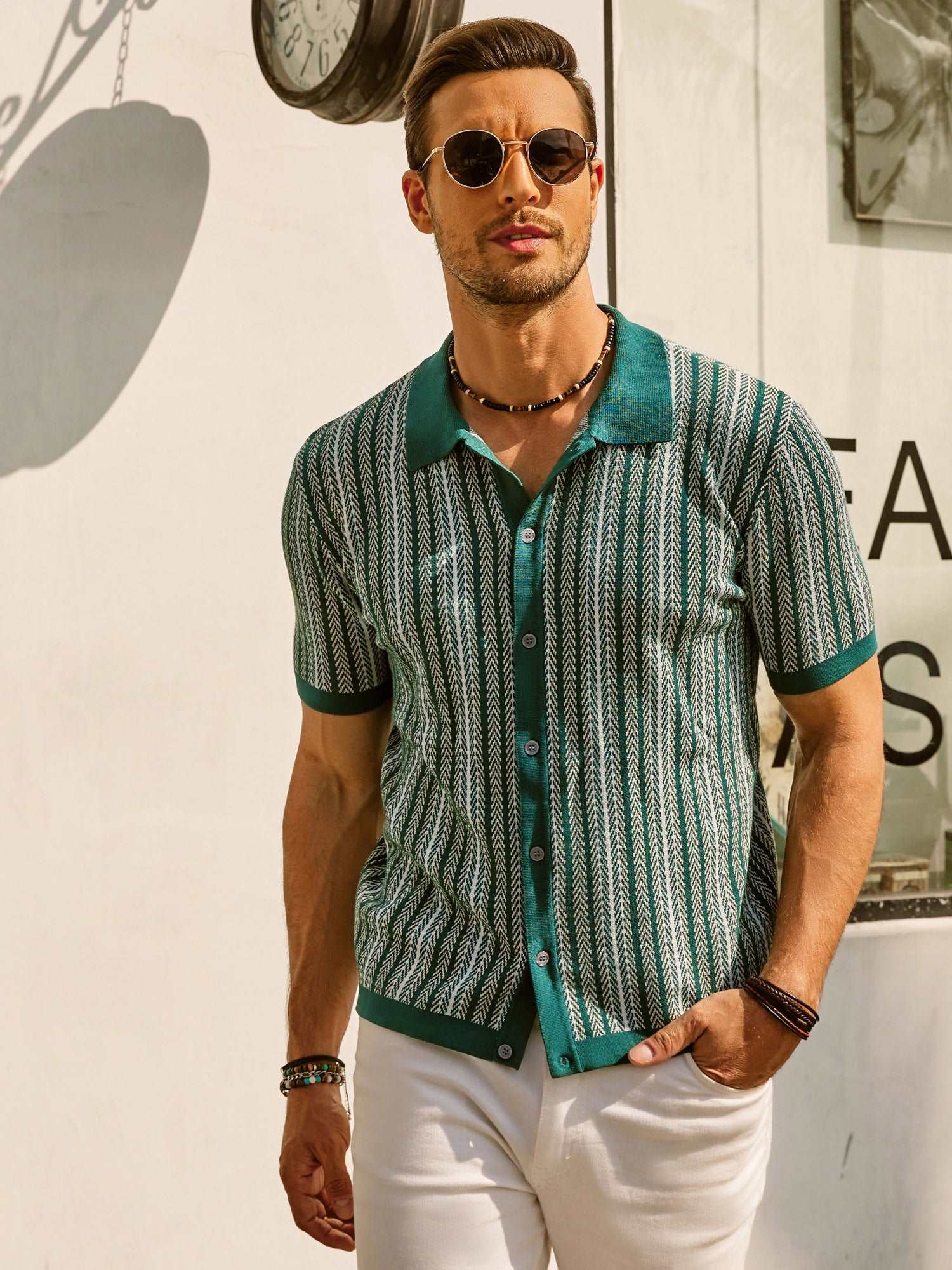 Polo Rayé Rétro Pour Hommes | Décontracté