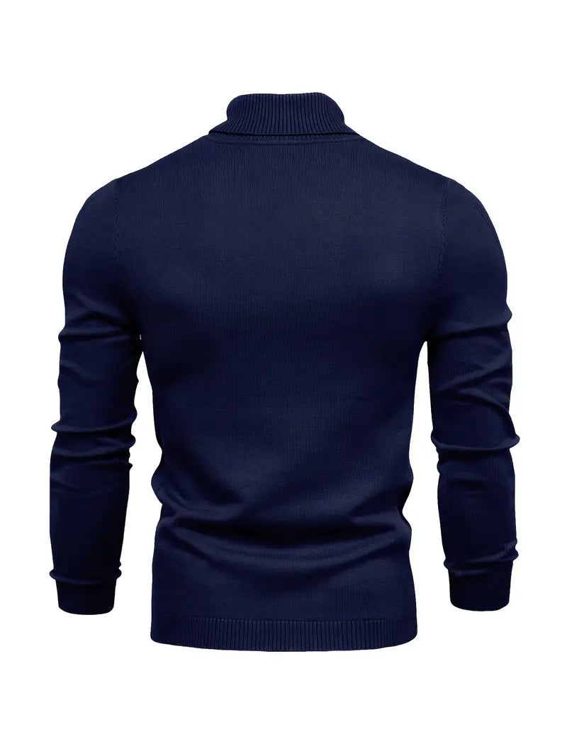 Pull Col Roulé Ajusté Pour Hommes | Vêtement Smart Casual A Manches Longues