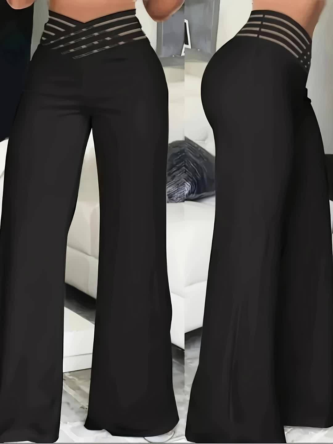 Womens Wide Leg Trousers | High-Waisted