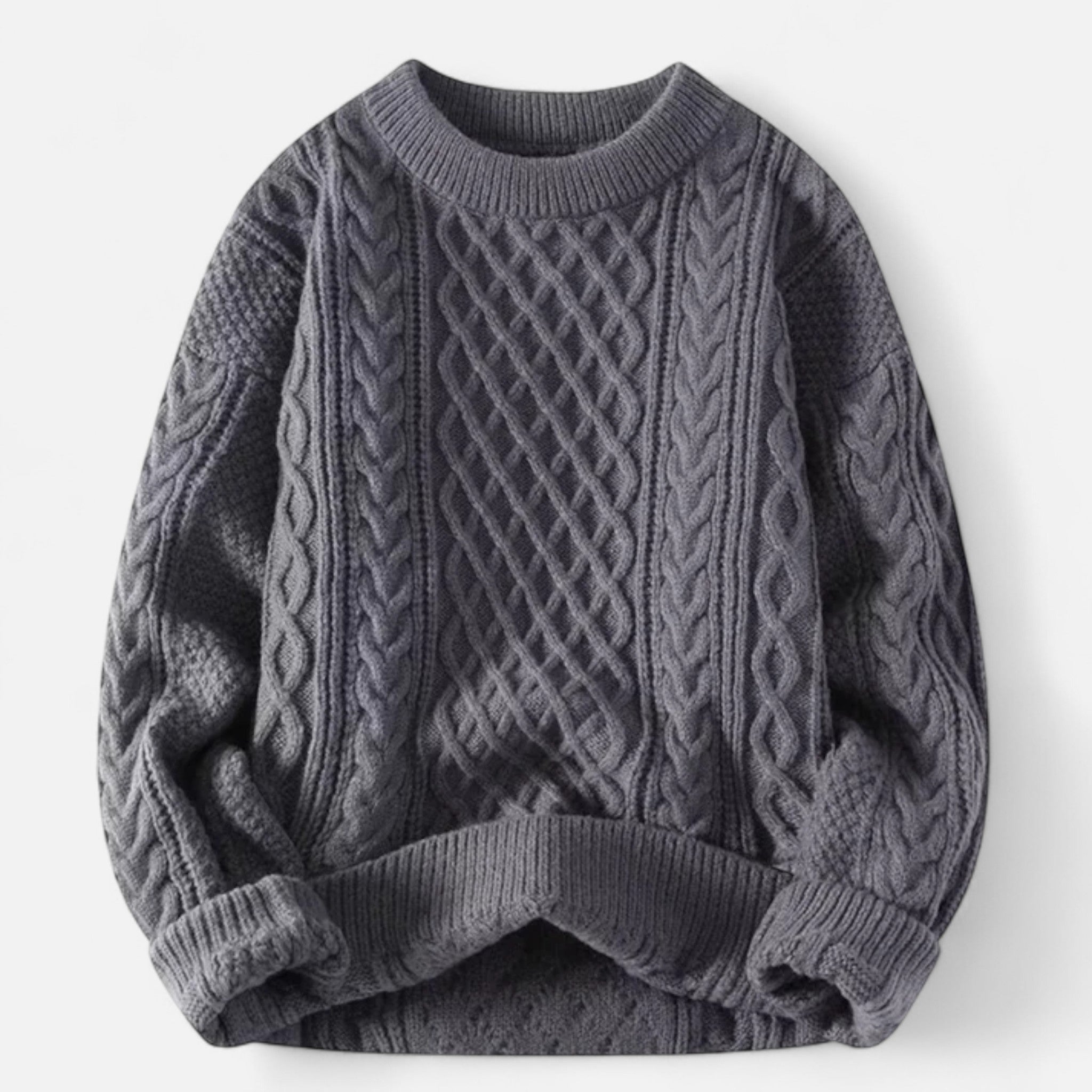 Women’s Refined Cable Knit Sweater | Round Neck