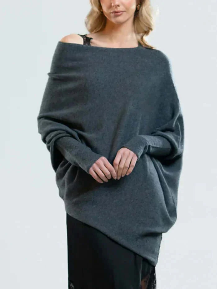 Women’s Asymmetric Draped Jumper | Long Hemline