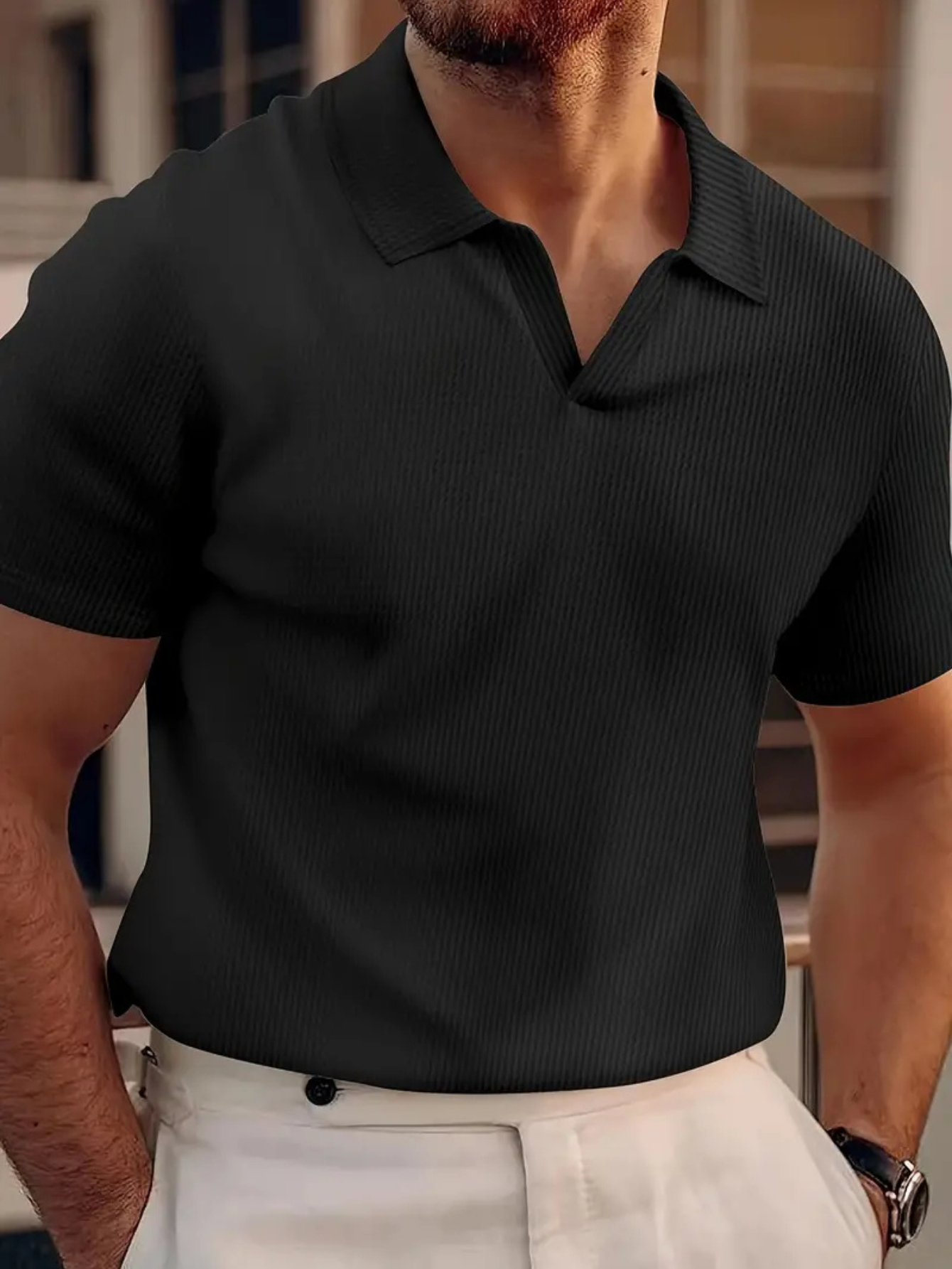 Tricot Côtelé Classique pour Hommes | Élégant
