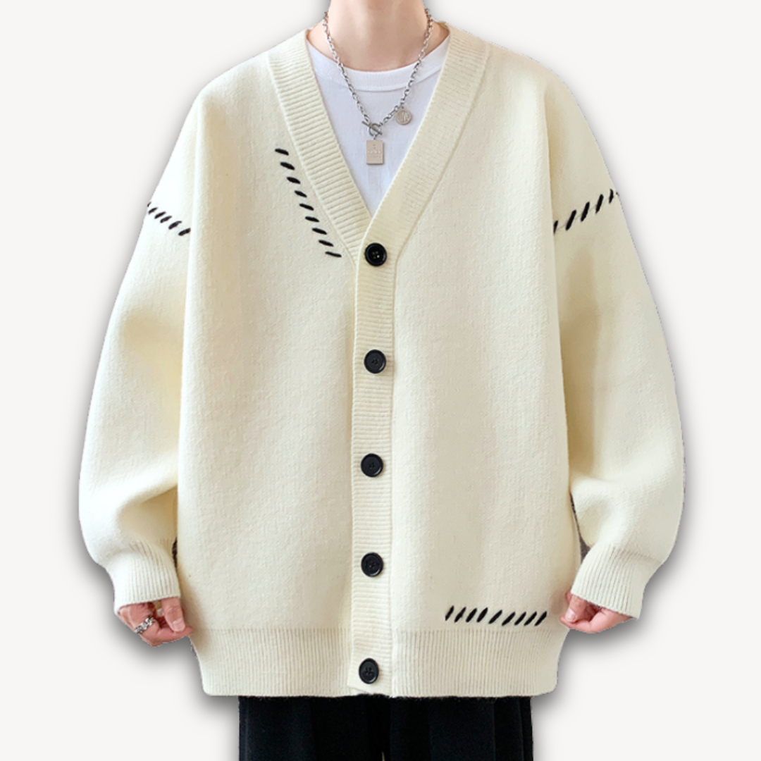 Men’s Stylish Casual Sweater | Button-Up Design
