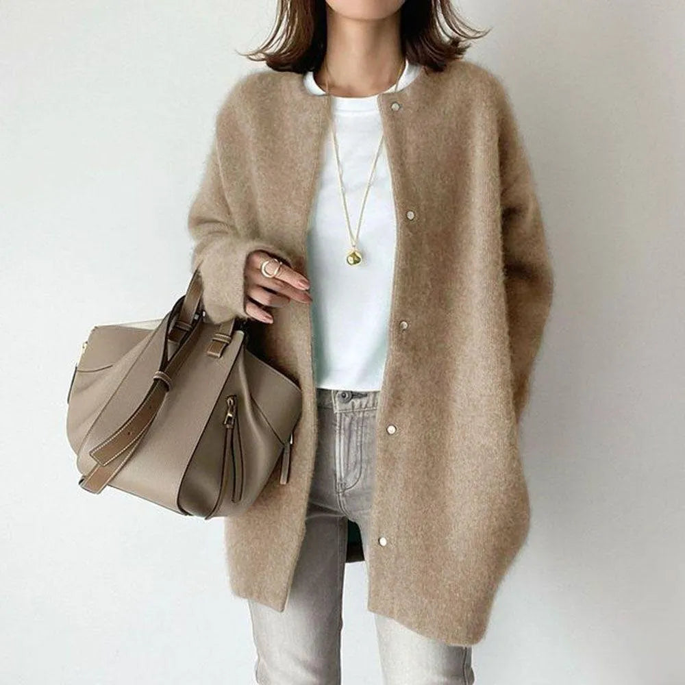 Cardigan Tricoté Douillet Pour Femmes | Fermeture Boutonnée