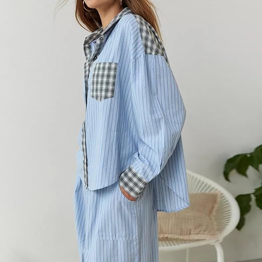 Ensemble Deux Pièces a Carreaux Chic Pour Femmes | Stylé