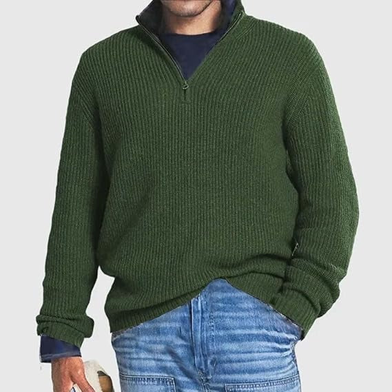 Men’s Half Zip Jumper | Ribbed Sweater for Stylish Layering