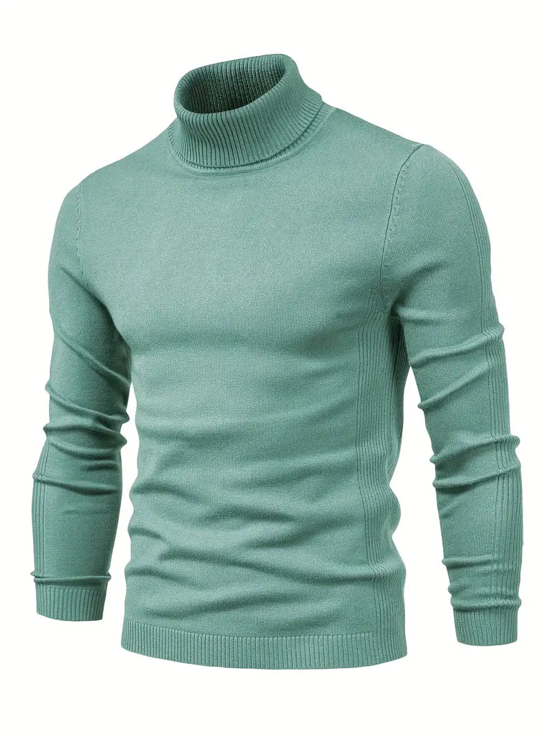Pull Col Roulé Ajusté Pour Hommes | Vêtement Smart Casual A Manches Longues