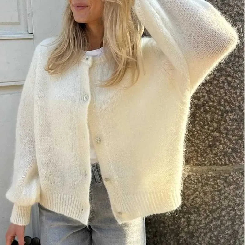 Women’s Classic Knit Sweater | Front Button Design