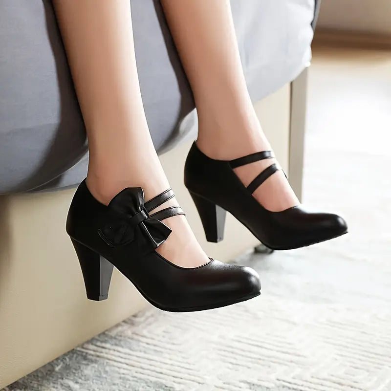 Women’s Classic Pumps | Double Strap Kitten Heels