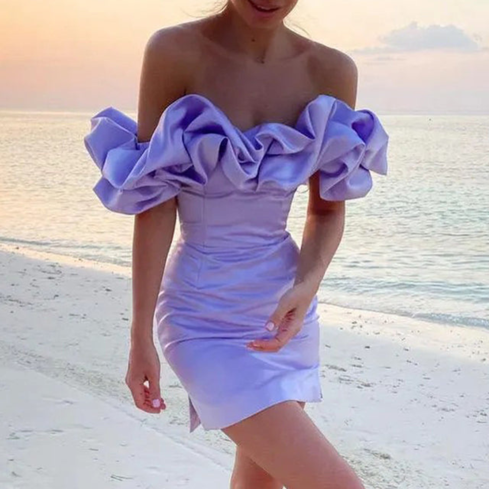 Robe à bretelles asymétriques pour femmes | Midi