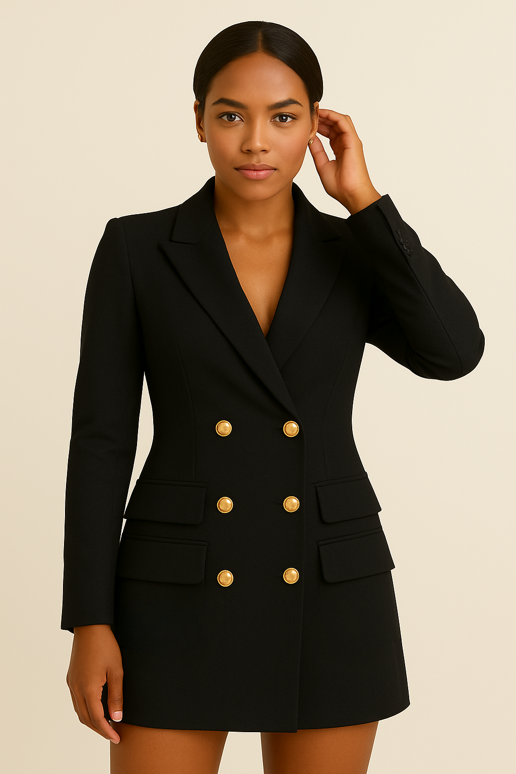 Women’s Stylish Double-Breasted Blazer Dress | Midi