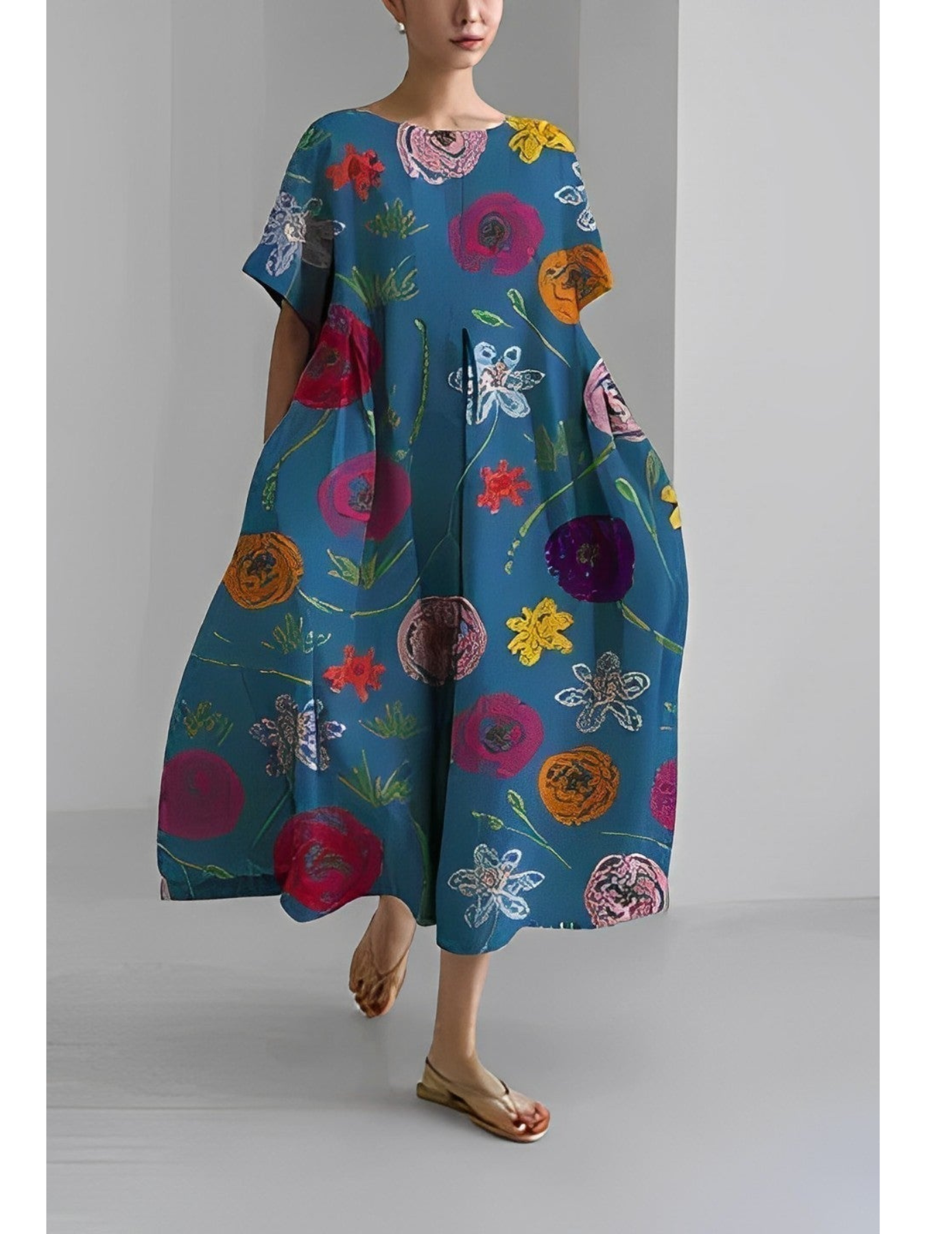 Robe Midi Imprimée pour Femmes | Élégante