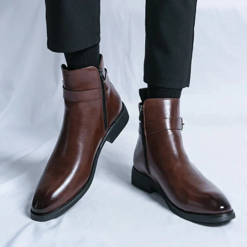 Mens Chelsea Boots  | Sleek Classic with Side Zipper