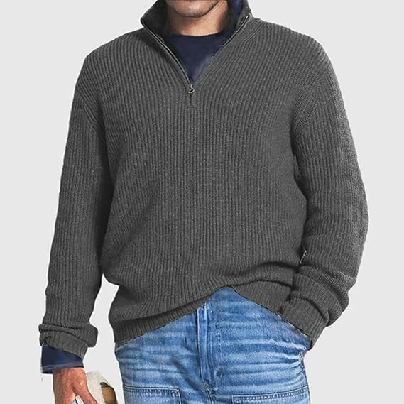 Men’s Half Zip Jumper | Ribbed Sweater for Stylish Layering