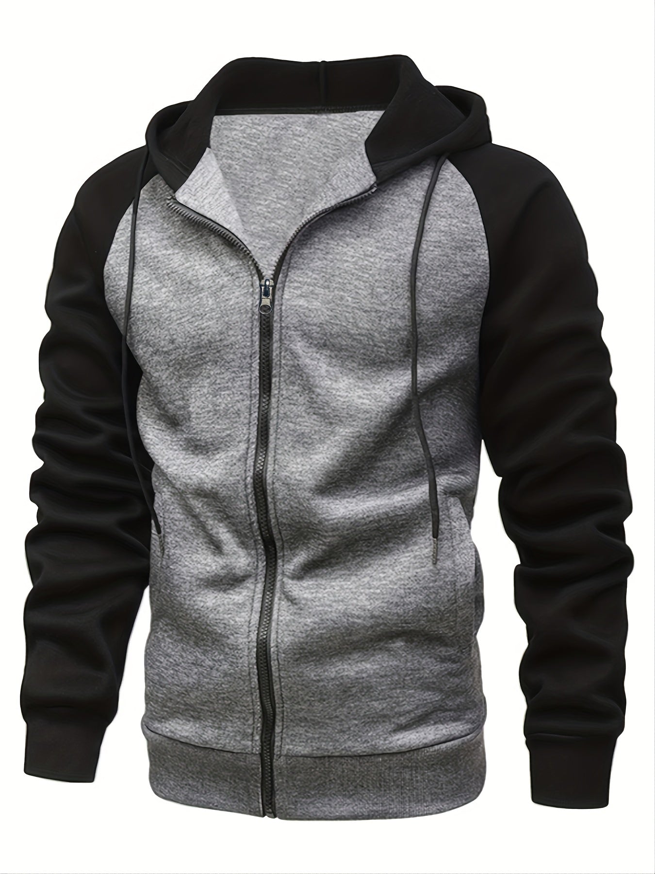 Mens Hoodies Two-Tone with Zipper for Men | Long Sleeves