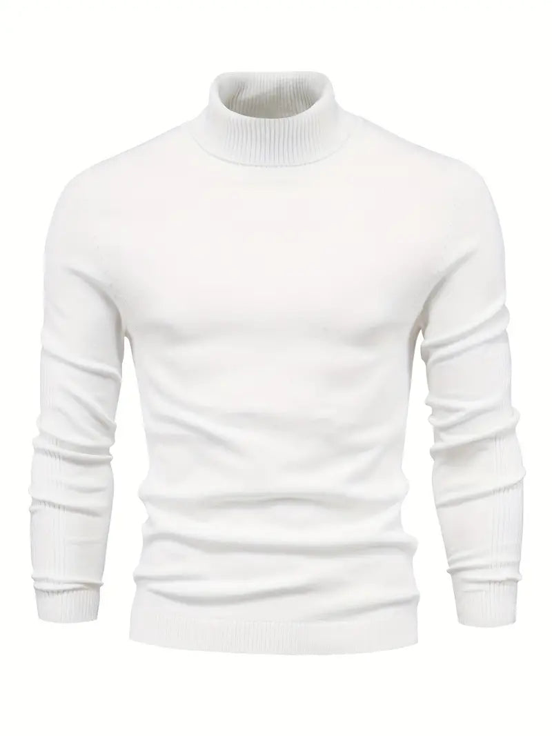 Pull Col Roulé Ajusté Pour Hommes | Vêtement Smart Casual A Manches Longues