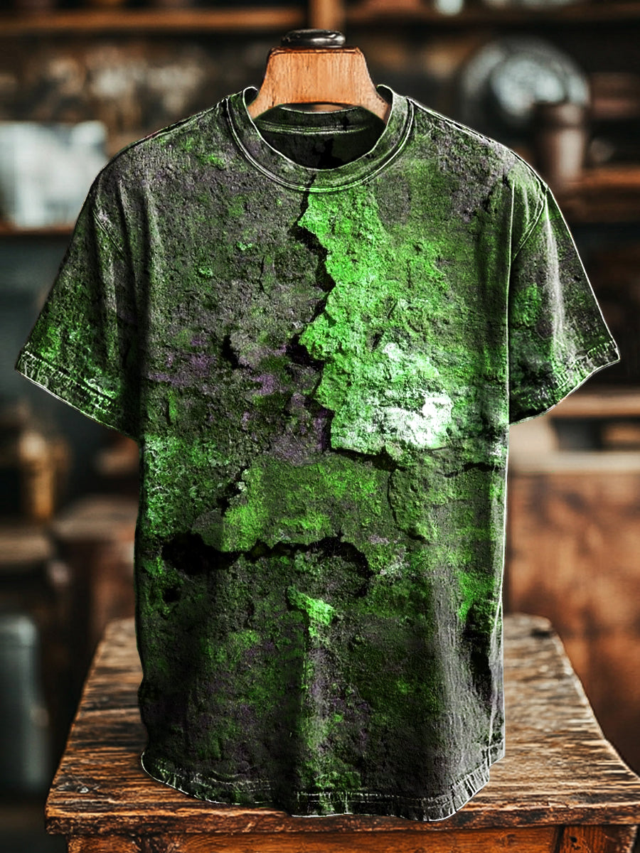 T-Shirt Unisexe Ample Avec Imprimé Rouille Rétro | Manches Courtes Pour Le Printemps Et L'été