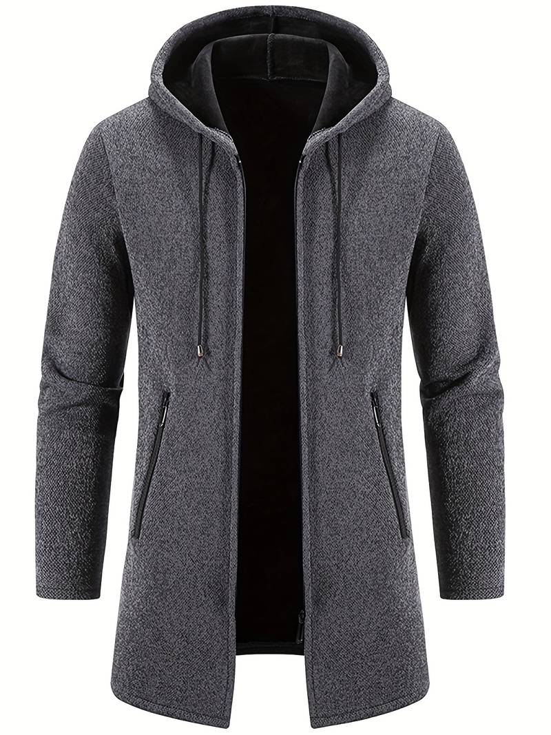 Men’s Zip-Up Hooded Sweatshirt | Warm Style