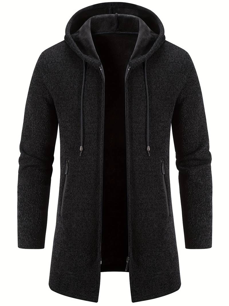 Men’s Zip-Up Hooded Sweatshirt | Warm Style