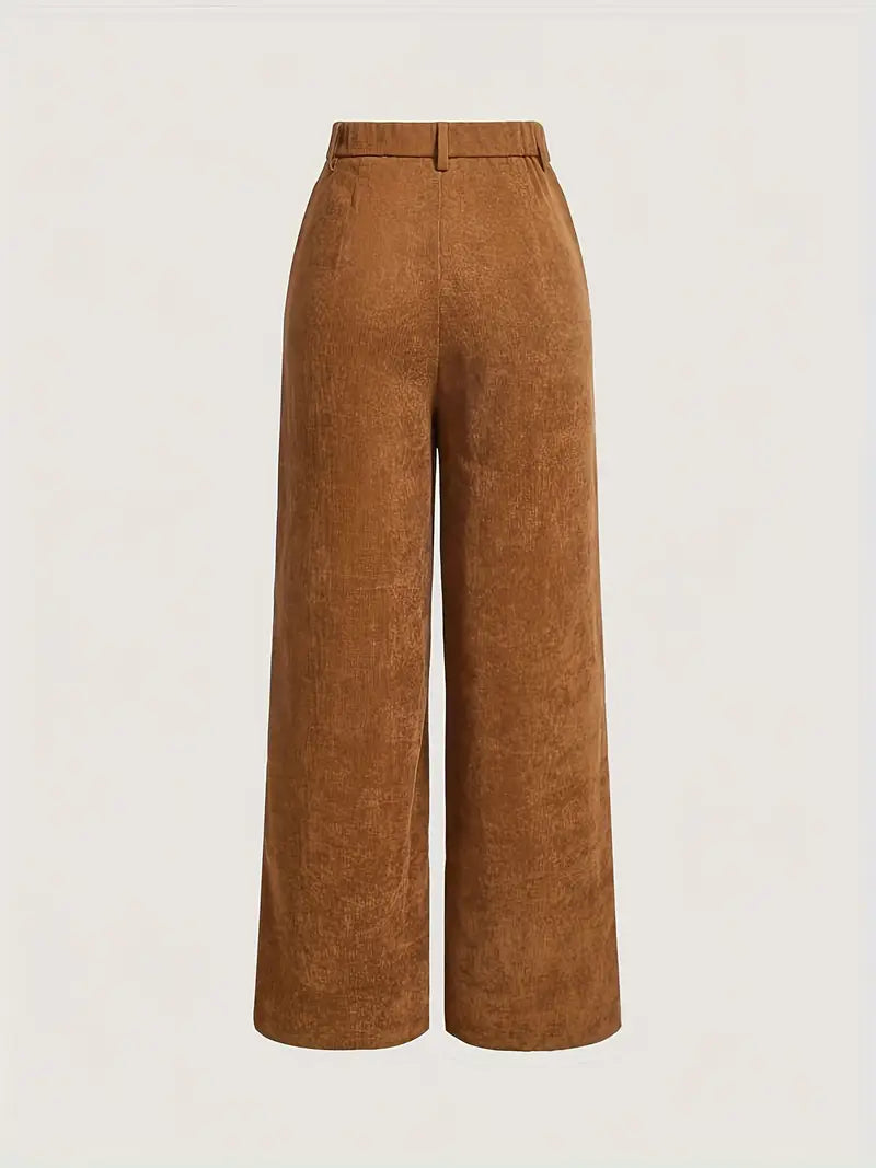 Women’s Corduroy Trousers | High Waist Straight Leg Winter