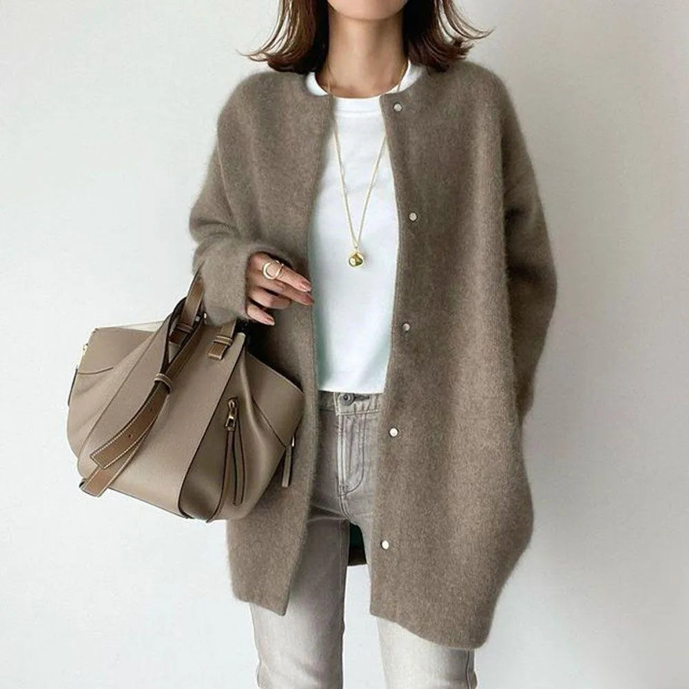 Cardigan Tricoté Douillet Pour Femmes | Fermeture Boutonnée