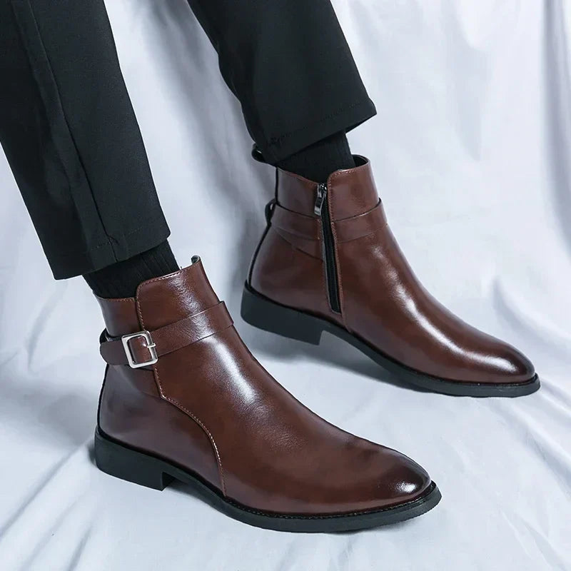 Mens Chelsea Boots  | Sleek Classic with Side Zipper