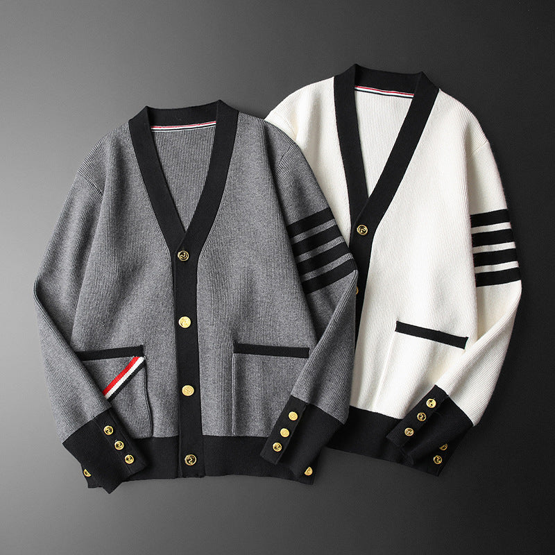 Cardigan Rayé Stylé Pour Hommes | Décontracté