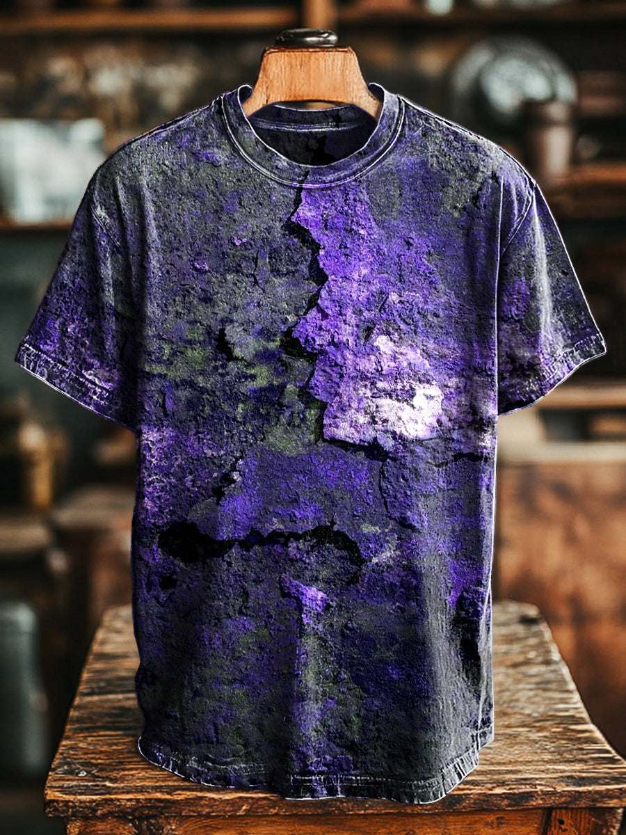T-Shirt Unisexe Ample Avec Imprimé Rouille Rétro | Manches Courtes Pour Le Printemps Et L'été
