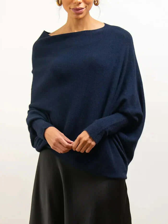 Women’s Asymmetric Draped Jumper | Long Hemline