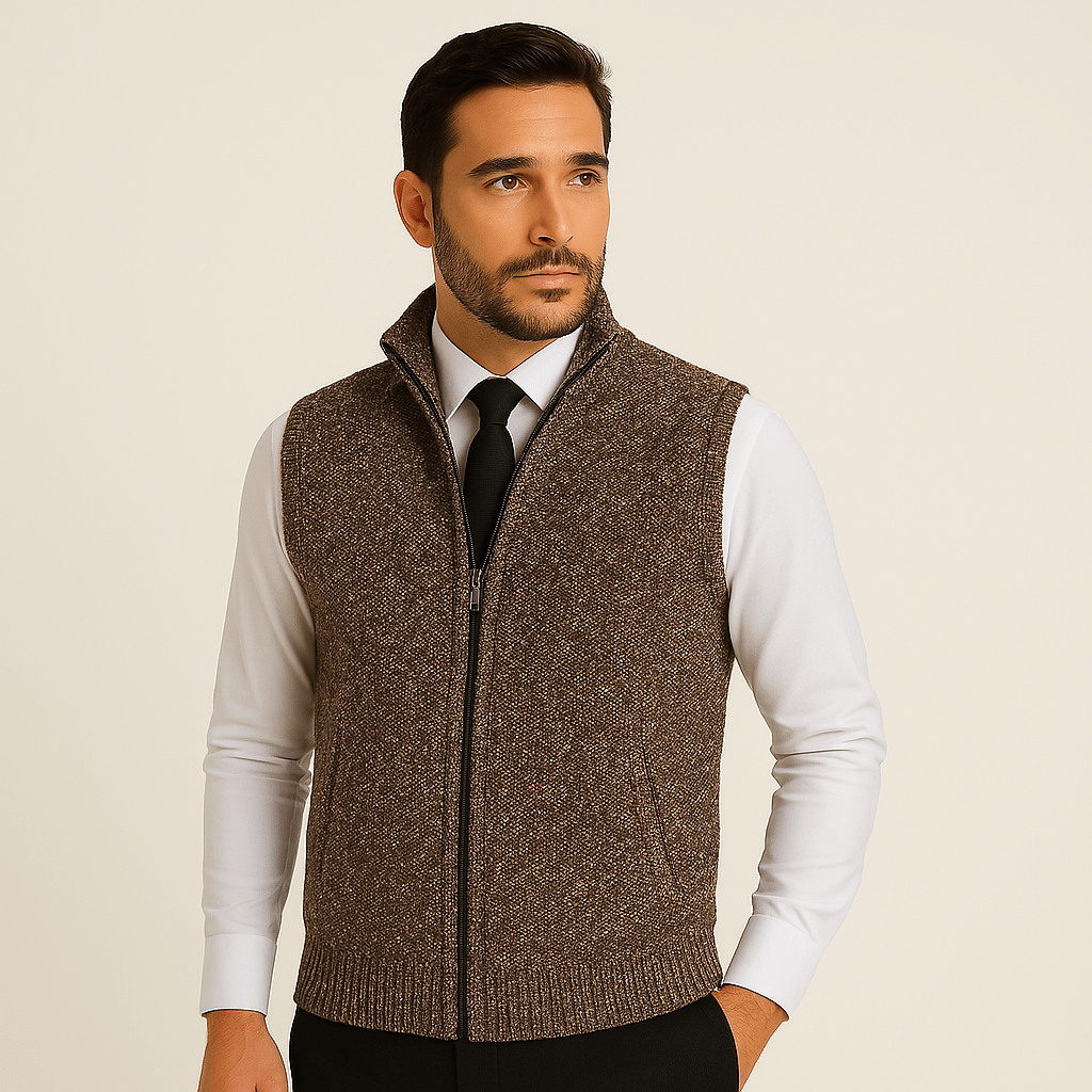 Gilet Tricoté Zippé pour Hommes | Décontracté