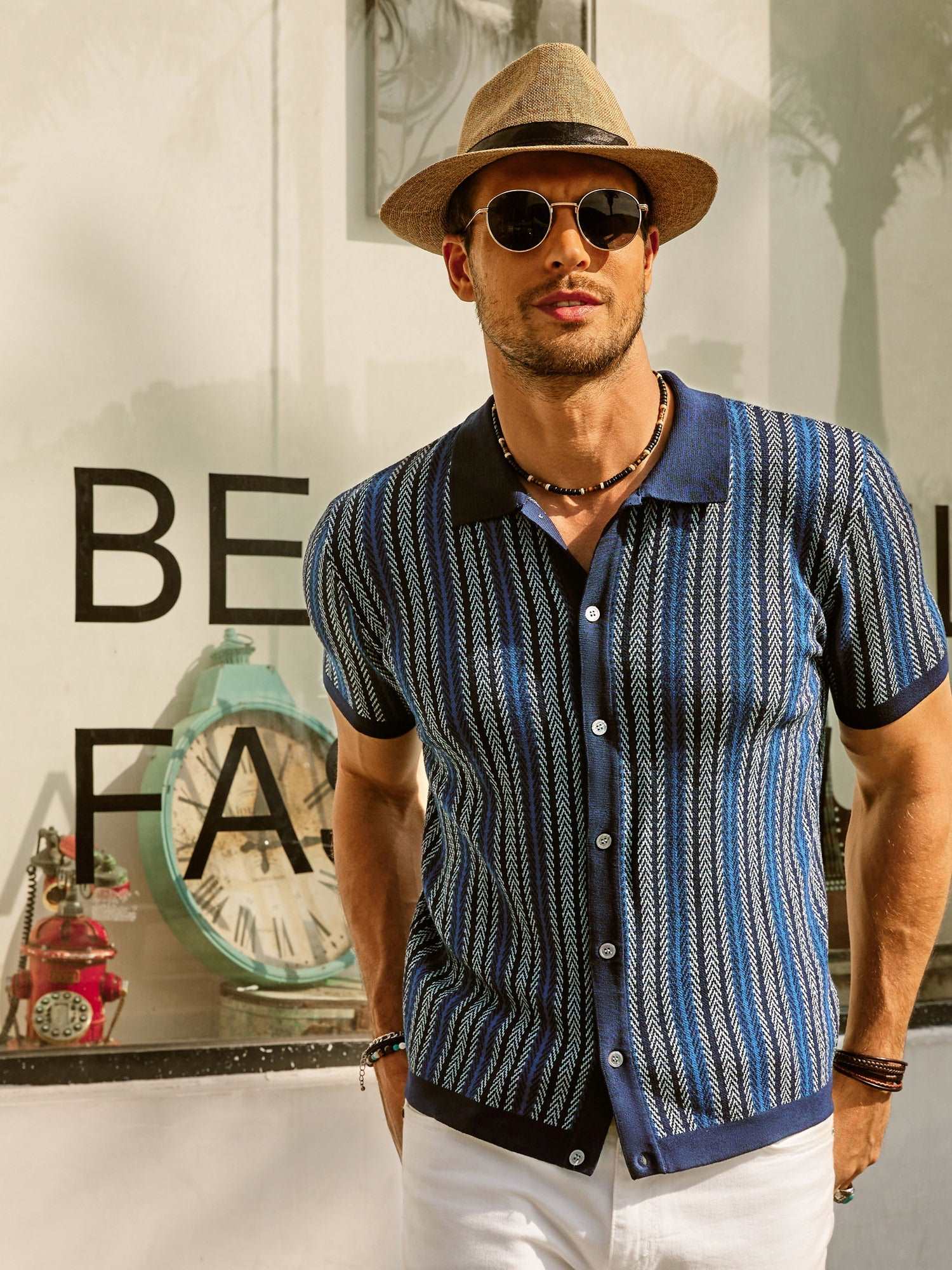 Polo Rayé Rétro Pour Hommes | Décontracté