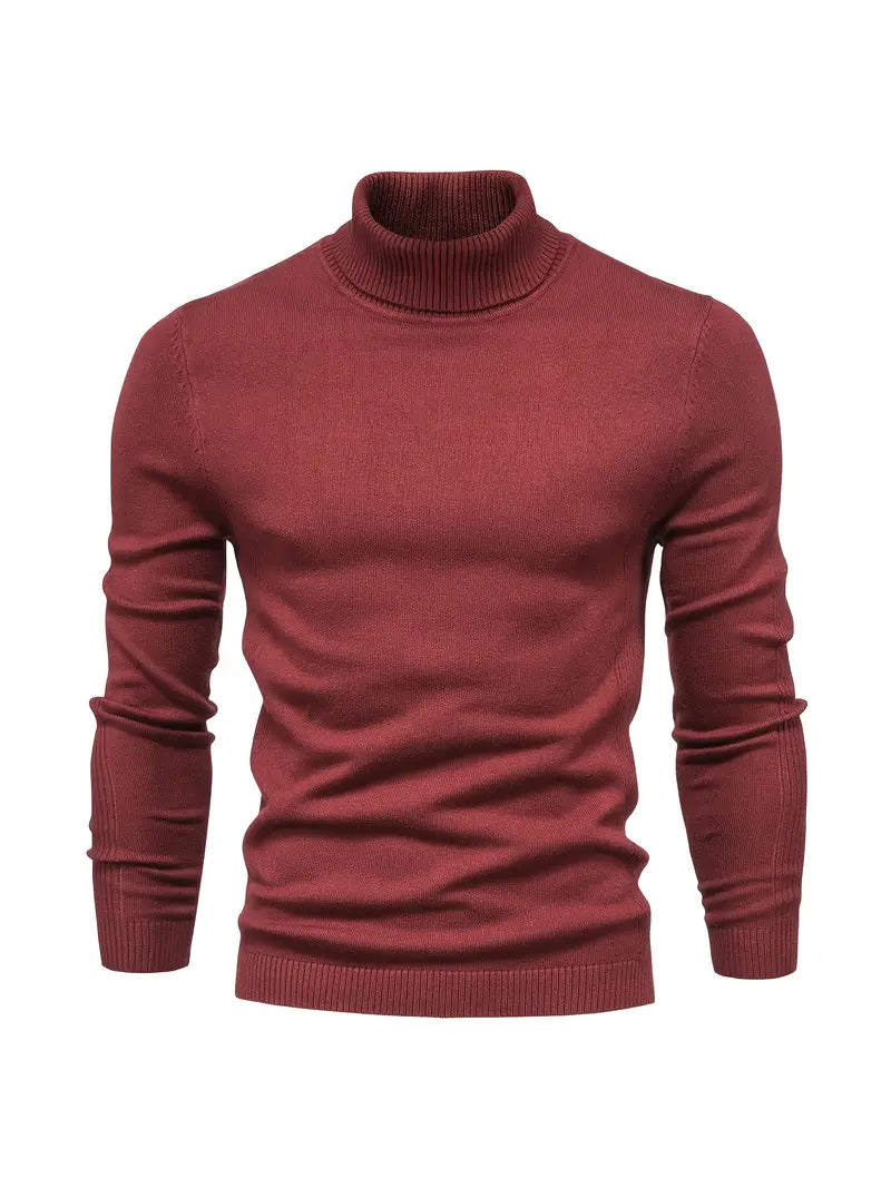 Pull Col Roulé Ajusté Pour Hommes | Vêtement Smart Casual A Manches Longues
