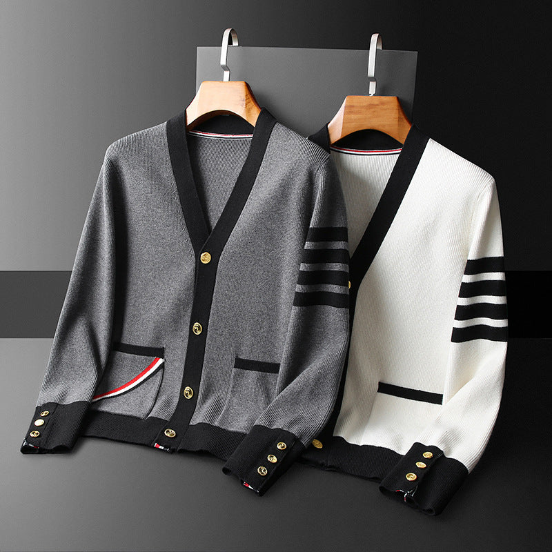 Cardigan Rayé Stylé Pour Hommes | Décontracté