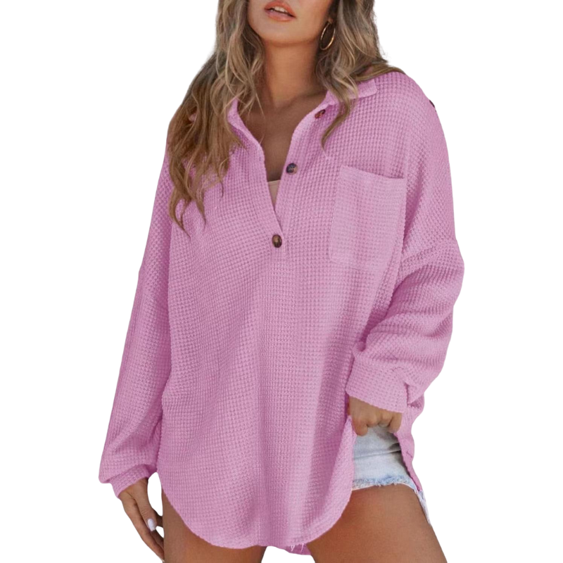 Women’s Button V-Neck Tunic Blouse