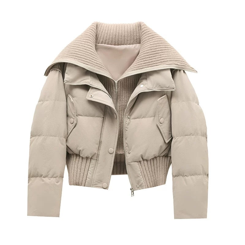 Women’s Quilted Puffer Jacket | High Collar Oversized Fit