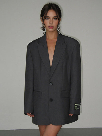 Women's Oversized Blazer | Classic Lapel Design