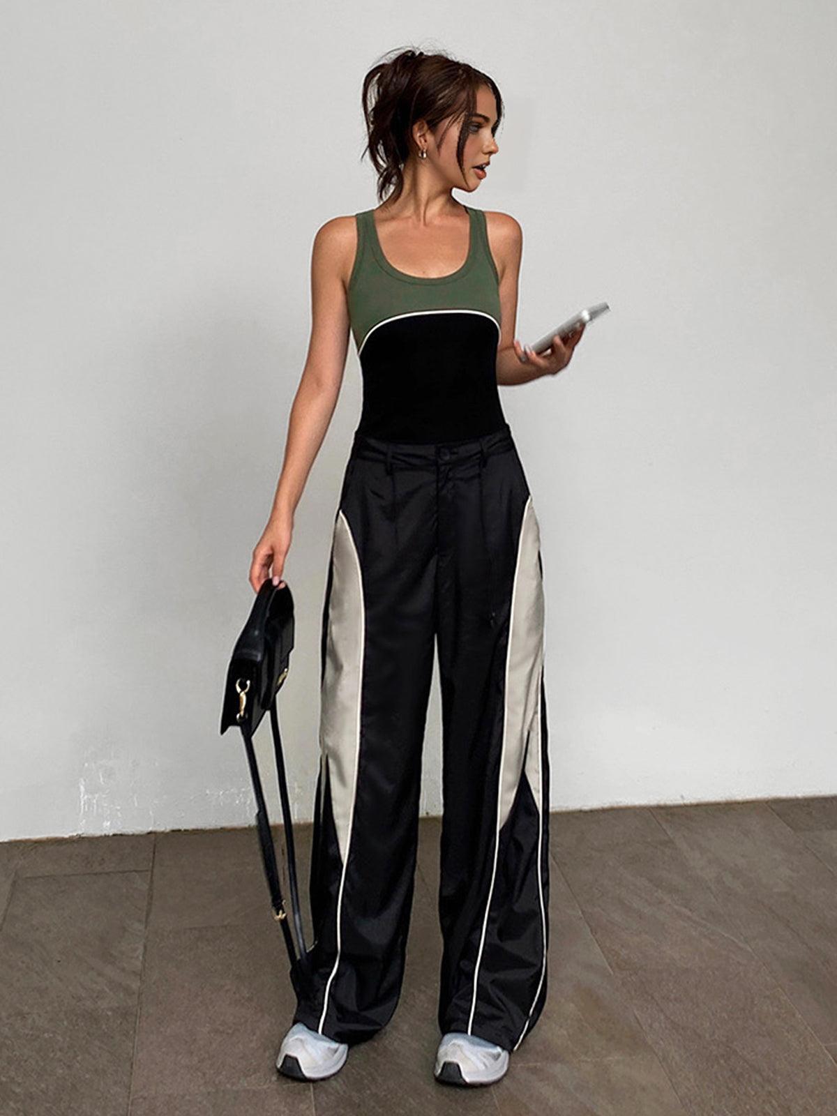 Women’s Relaxed Fit Wide-Leg Track Trousers | Sporty Style