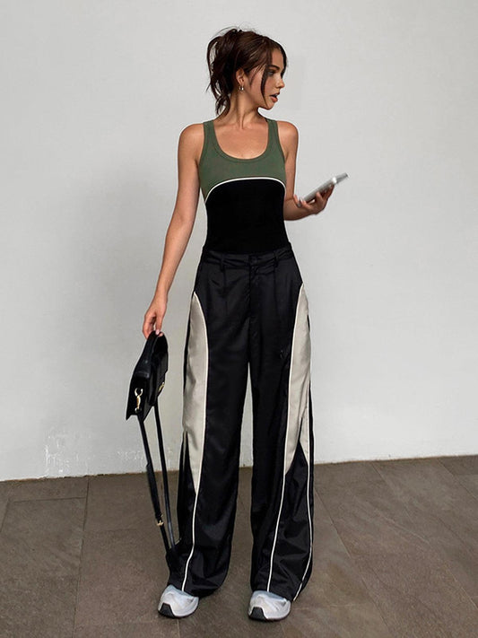 Women’s Relaxed Fit Wide-Leg Track Trousers | Sporty Style