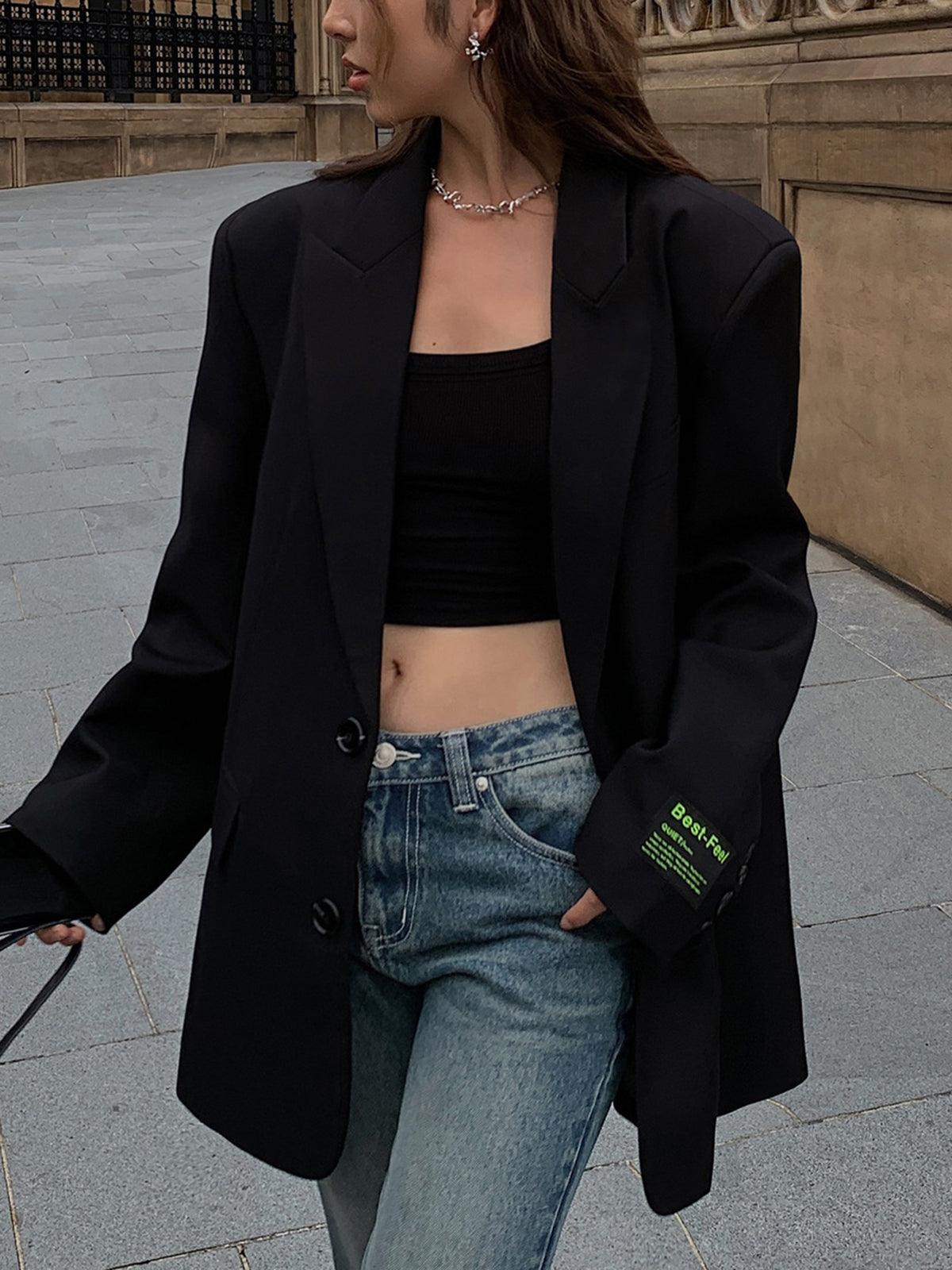 Women's Oversized Blazer | Classic Lapel Design